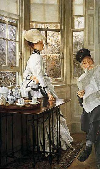 James Tissot Reading the News